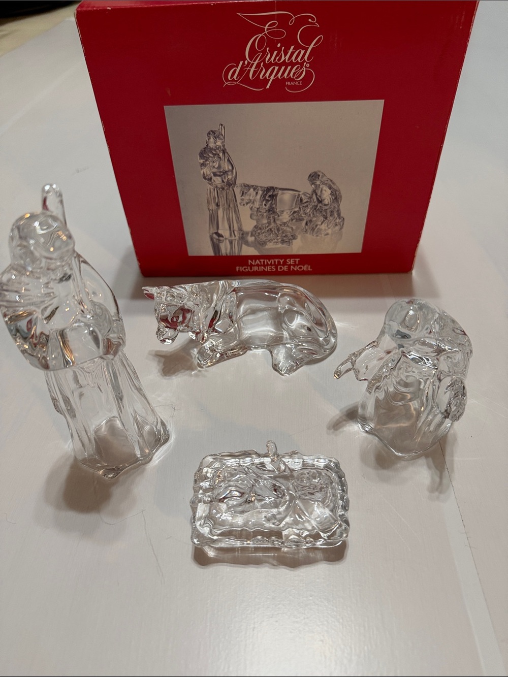 Cristal d'Arques Genuine Cristal Nativity Set - Clear Vintage in the Box